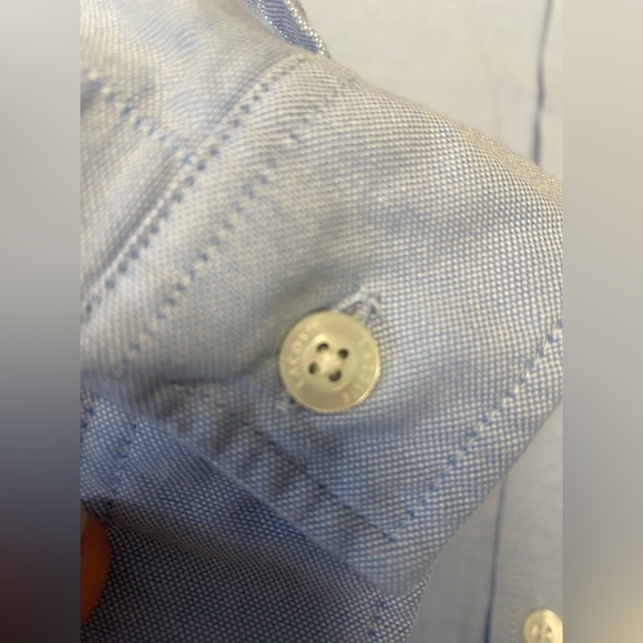 Lacoste Button Down Men's 46 Size XXL Blue Oxford Dress Shirt Long Sleeve Cotton - Picture 5 of 11
